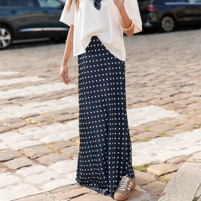 Studio Satin Polka Dot Printed Skirt