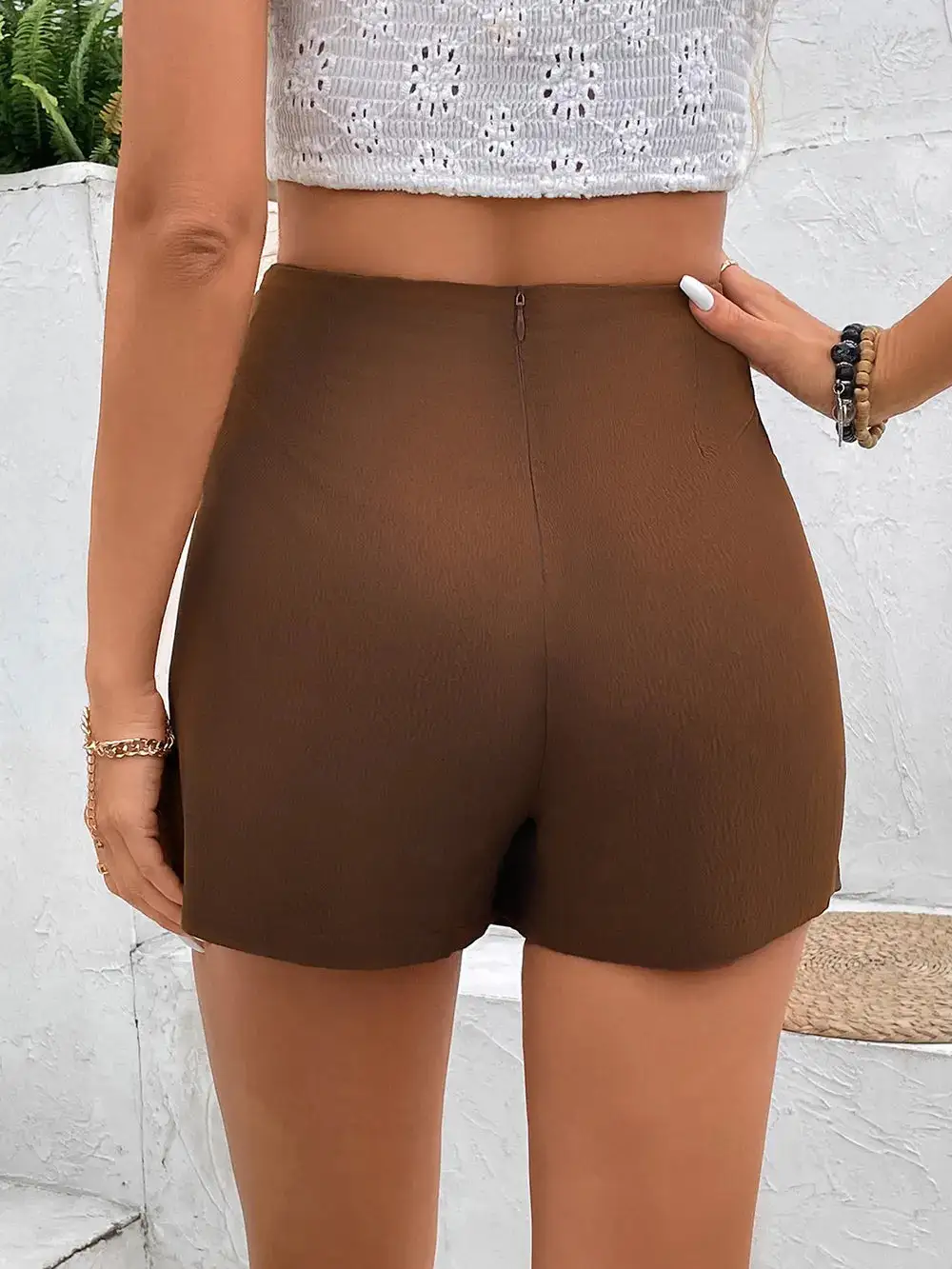 Pocketed High-Waist Shorts