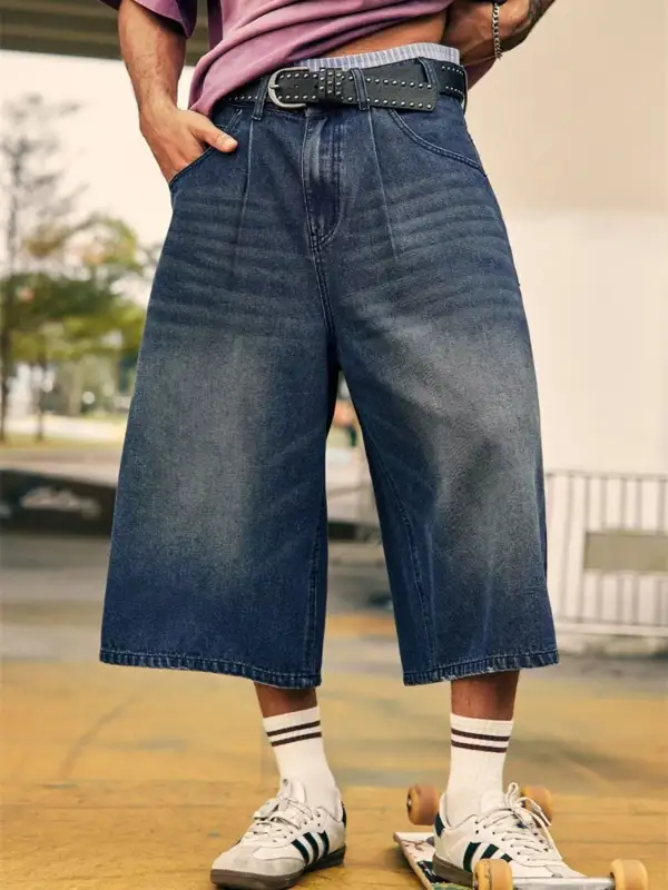 Men's Urban Loose Fit Utility Cargo Shorts for Daily Wear