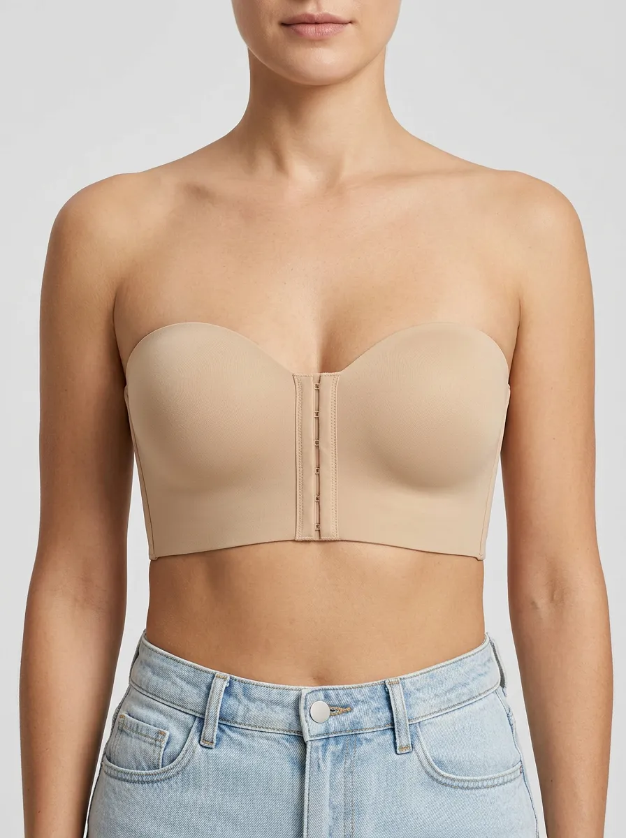 Women's Seamless Front-Closure Bandeau Bra