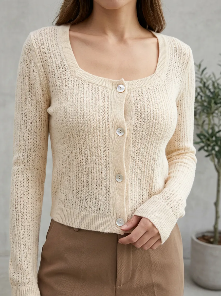 Women's Relaxed Ribbed Knit Cardigan