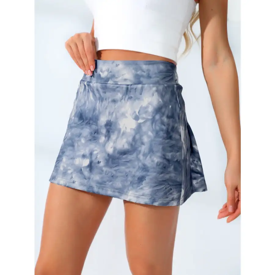 Tie-dye Wide Waistband Active Skirt