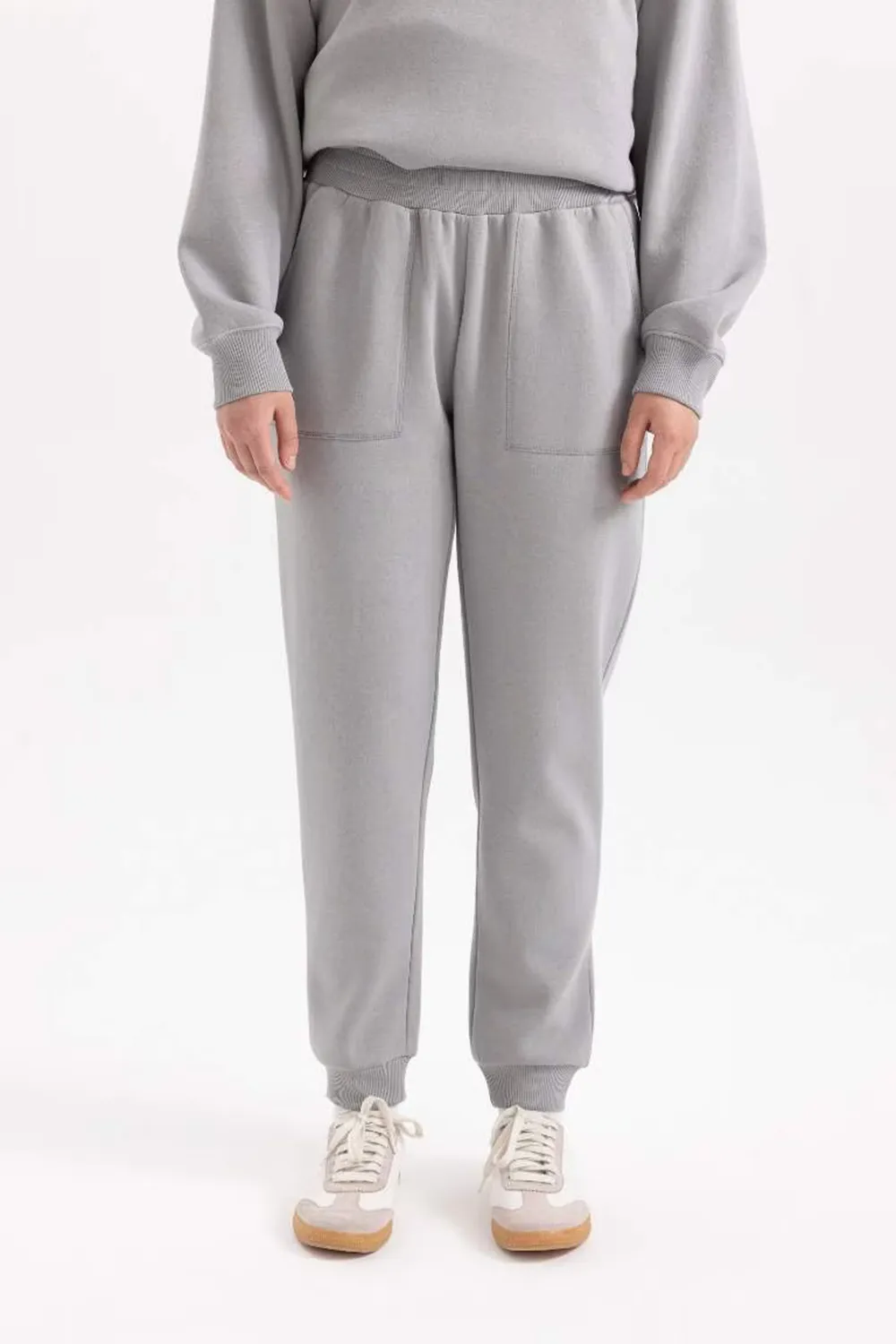 High-waisted Plain Long Pants