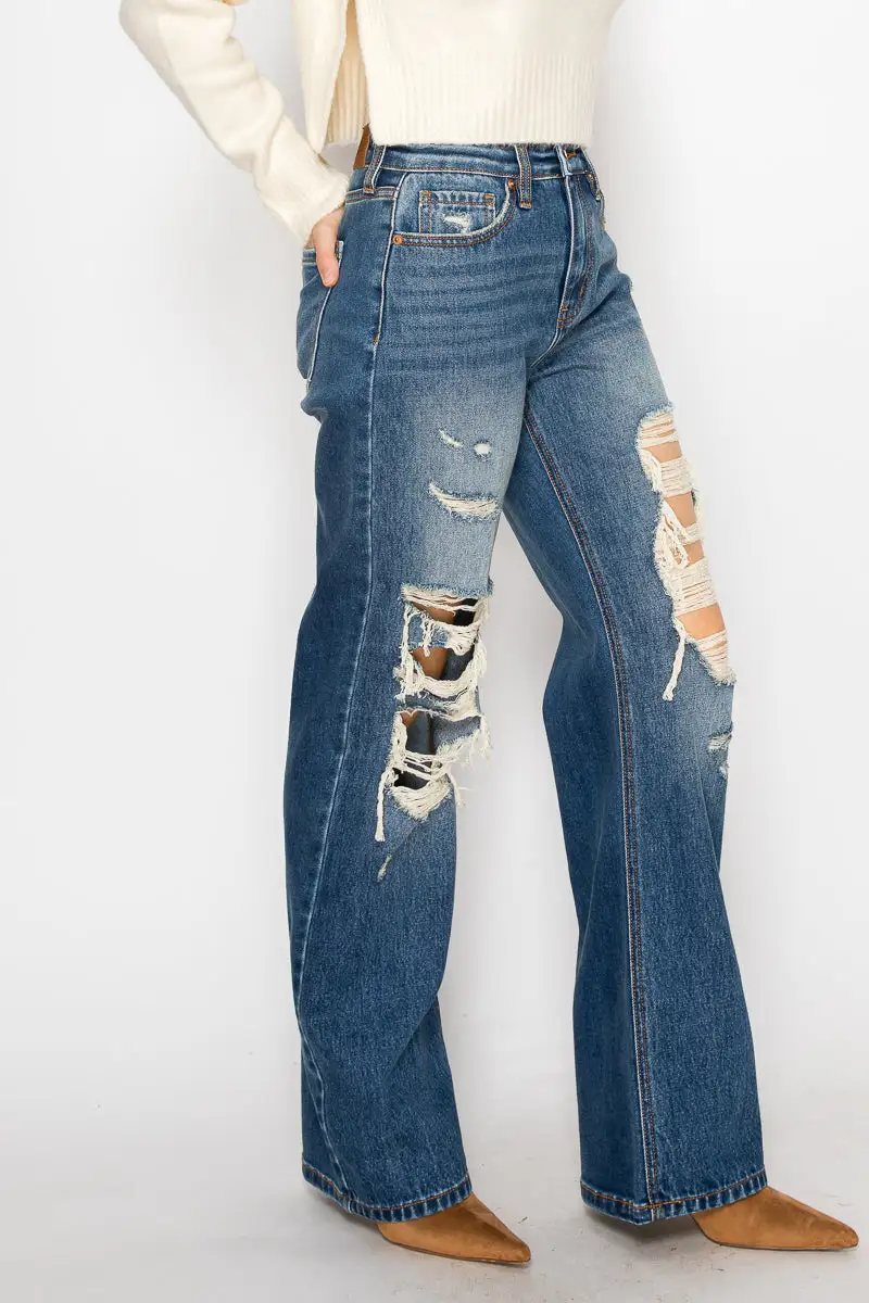 Flare Relaxed Stretch Denim Jeans