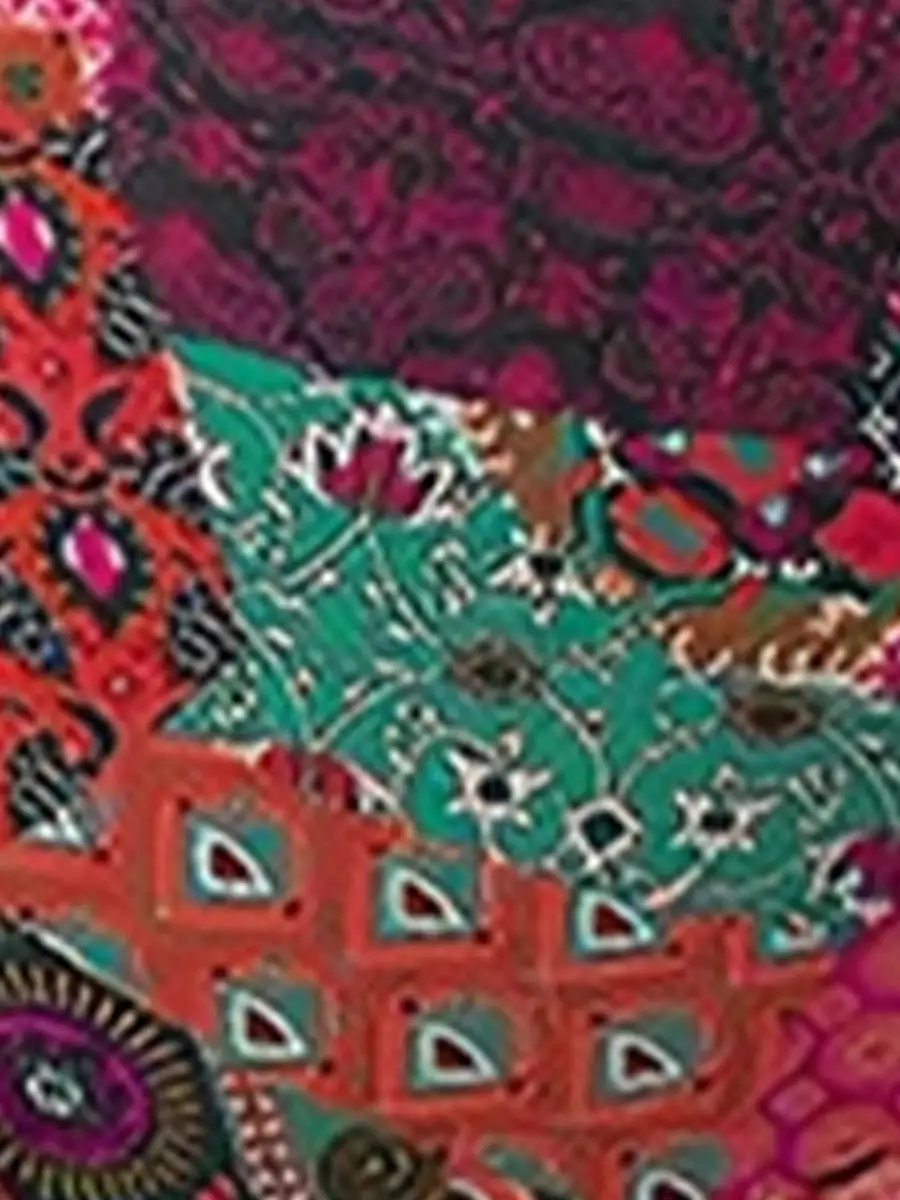 Boho-Print Halter-Neck Backless Bikini Set