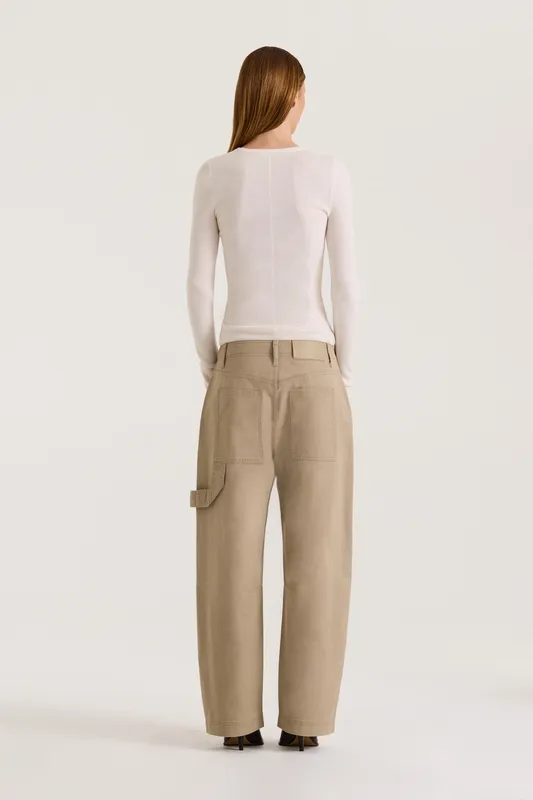Cotton Low-Rise Cargo Pants