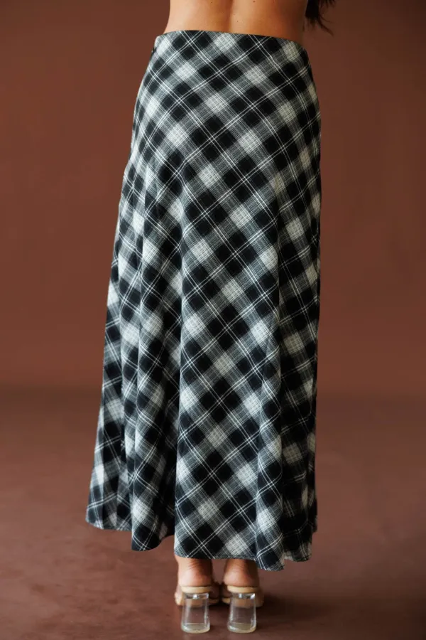 Plaid Midi Skirt