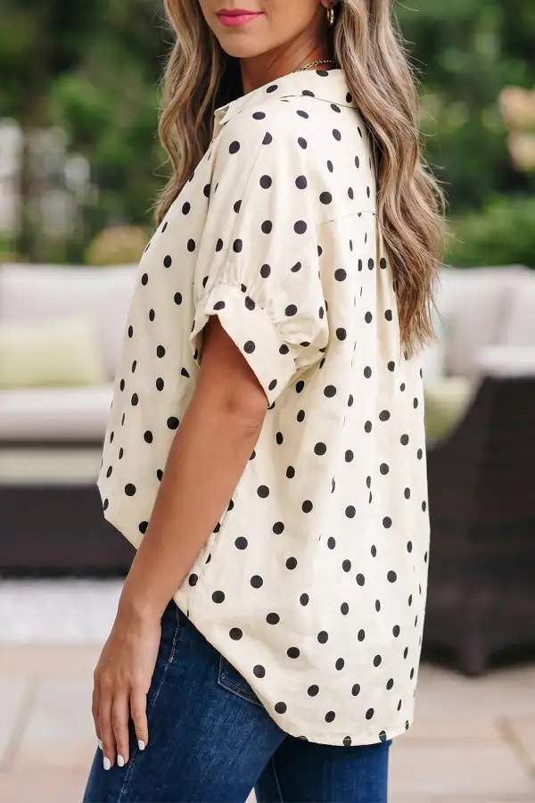 Dolman Sleeve Printed Casual Shirt