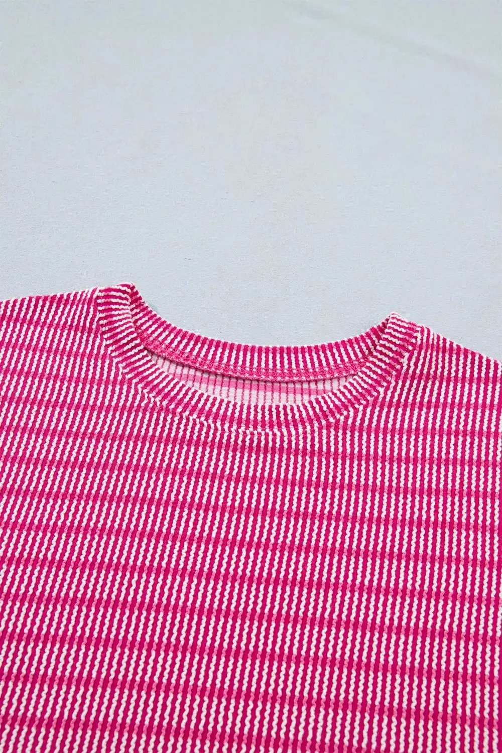 Stripe Raised Rib Loose Drawstring Elastic Set