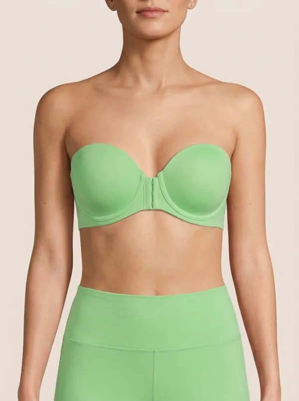 Women's Structured-Cup Rounded-Cup Front-Closure Strapless Bra