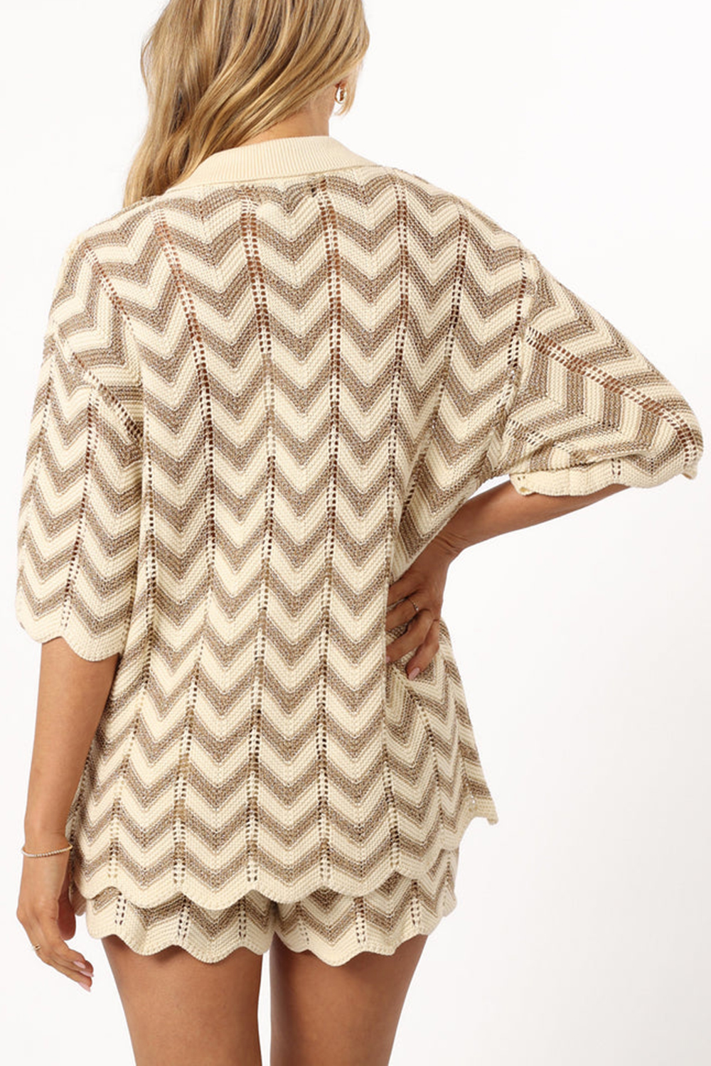 SAND WHITE KNIT SHIRT