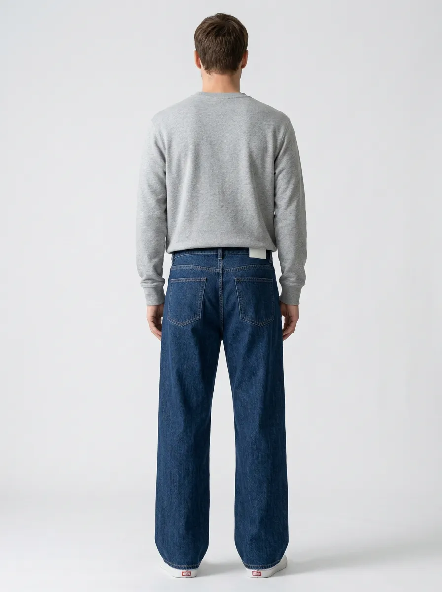 Men's Patchwork Wide Leg Jeans