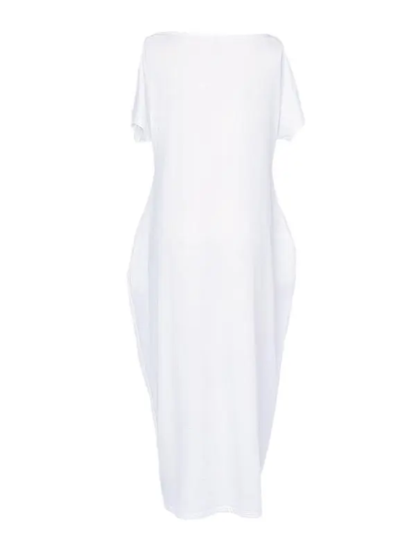 Women'S Solid Color Batwing Sleeve Lounge Dress, Casual Elegant Comfy Short Sleeve Baggy Nightdress For Daily Wear, Ladies Sleepwear For All Seasons, Womenswear, Night Gown Women