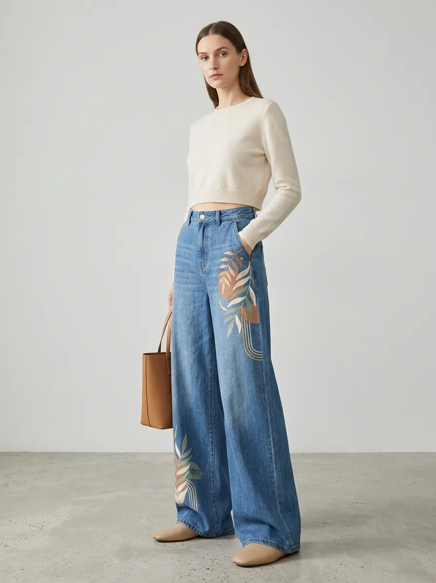 Women's Wide Leg Denim Jeans
