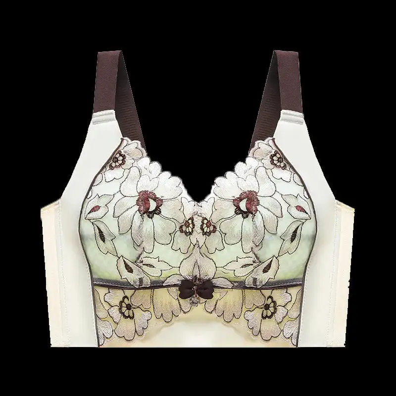 Embroidered Floral Bustier Bra