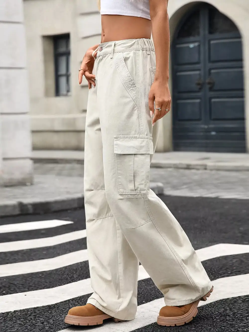 Polished Cargo Denim Jeans