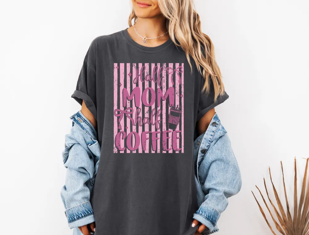 Mom Coffee Graphic Garment Dyed Tee