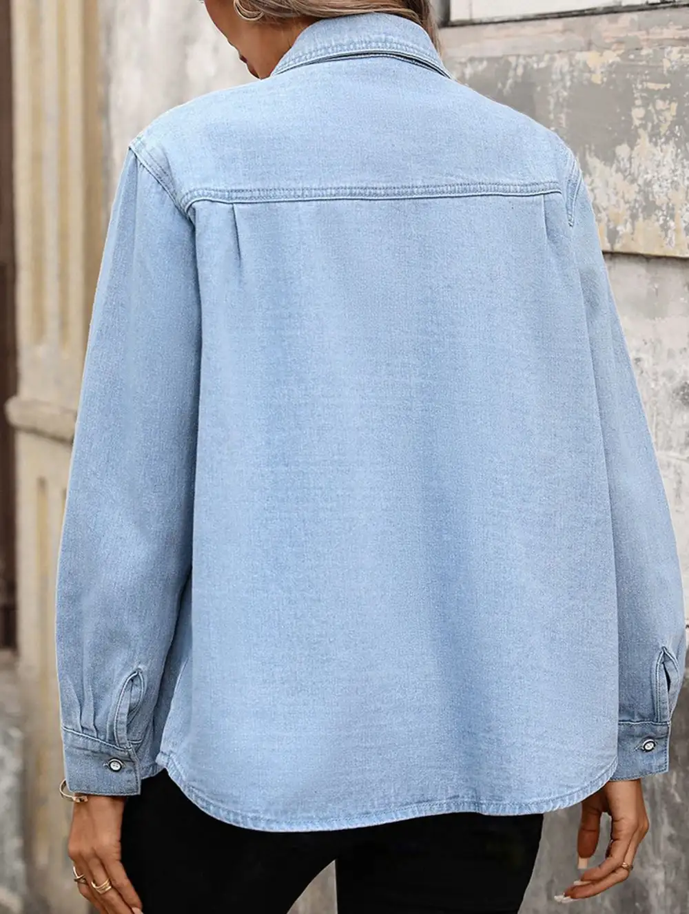 Washed Denim Cardigan Long Sleeve Jacket