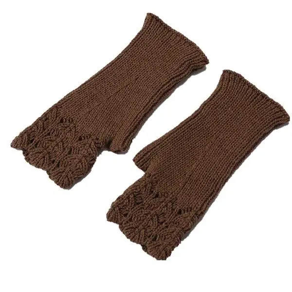 Knitted Warm Half Finger Mitts 11295498C