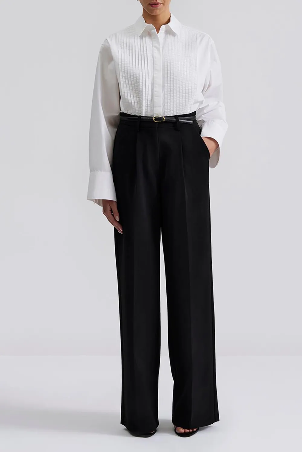 Pleated Panel Cotton Shirt