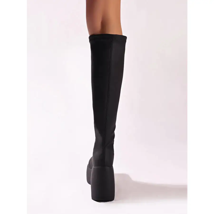 Simple Round Toe Platform Boots