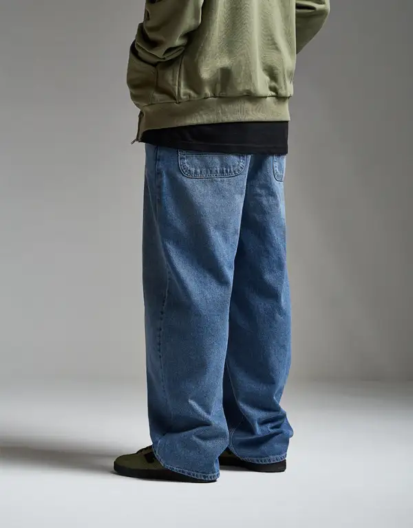 Men's Washed Baggy Stretch Denim Jeans