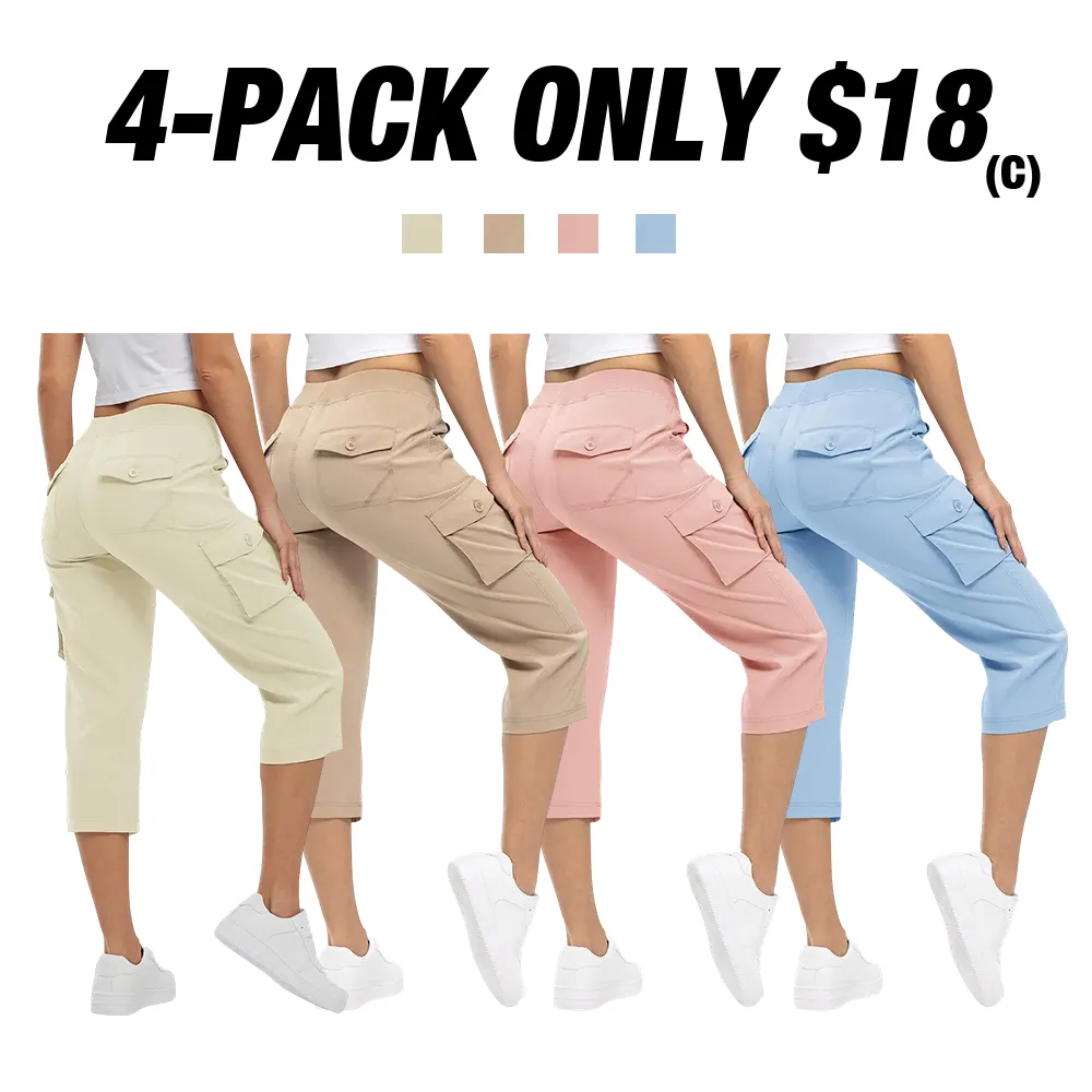Women's Cargo Pants Plus Size Outdoor Lightweight Capris Casual Trip Loose Shorts