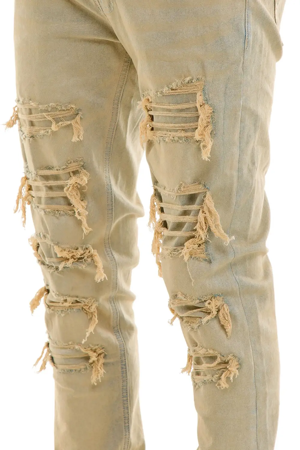 Men's Urban Skinny Distressed Raw Hem Jeans