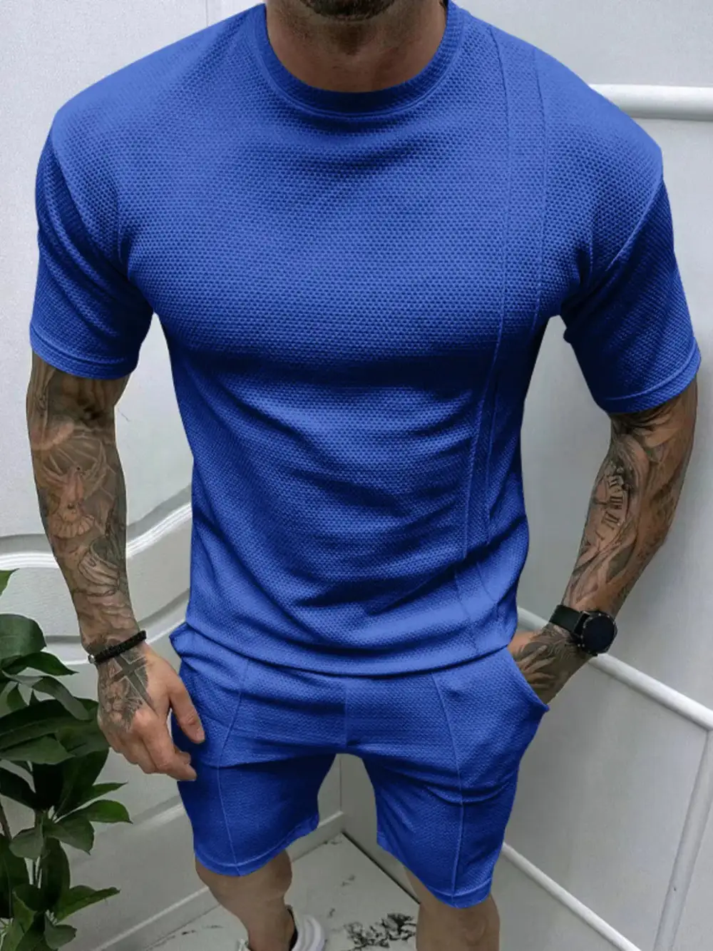 Round Neck Tee and Shorts Set