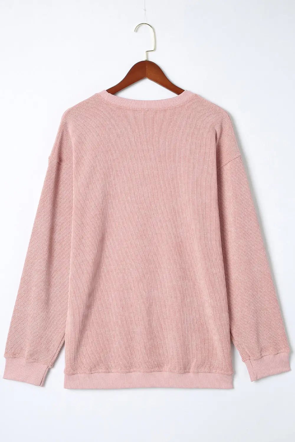 Ribbed Round Neck Sweatshirt