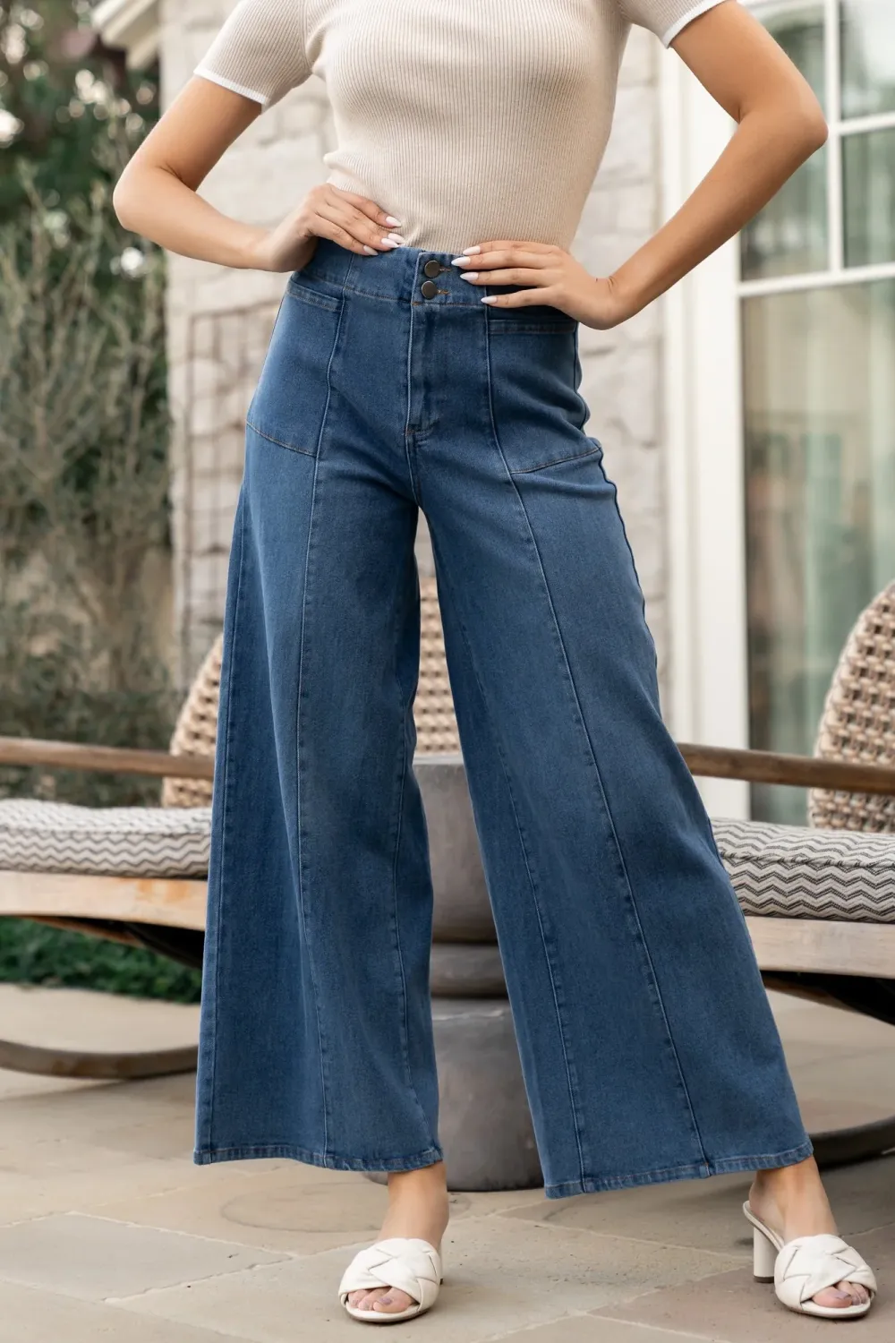 Classic Basic Retro Loose Denim Pants