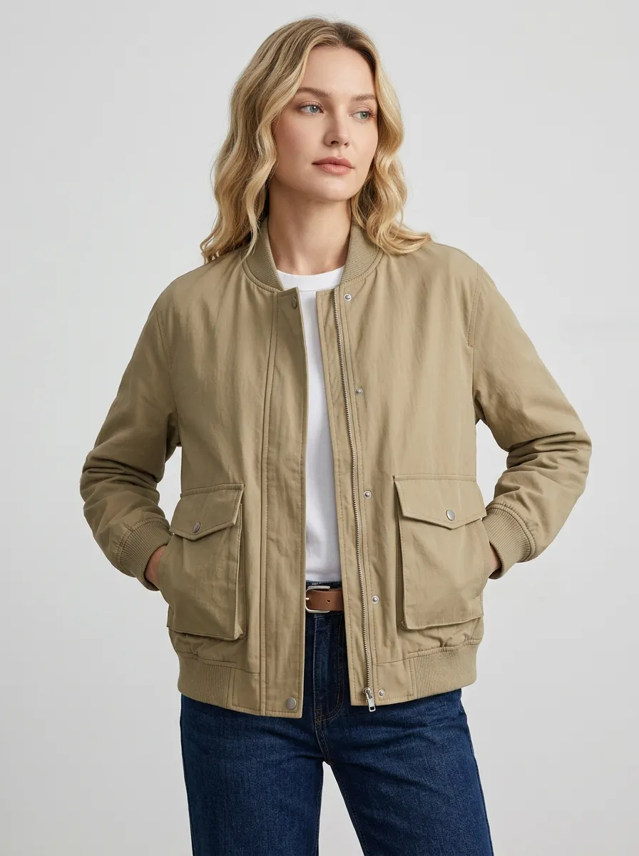 Bomber Zip-Front Women's Casual Jacket