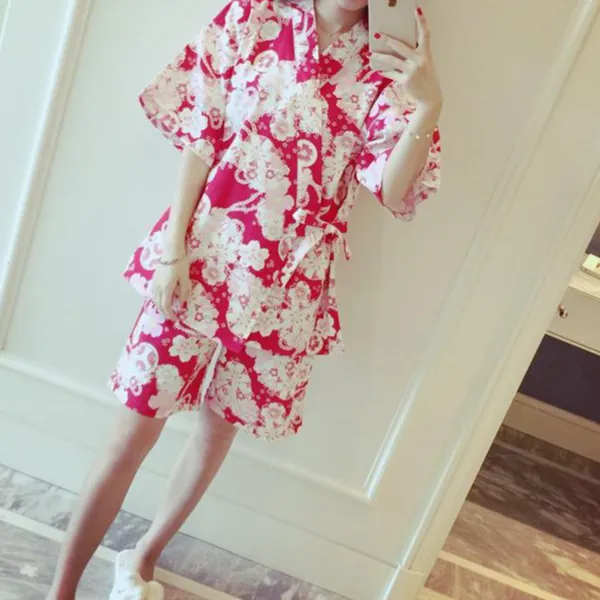 Floral Print Bath Robe