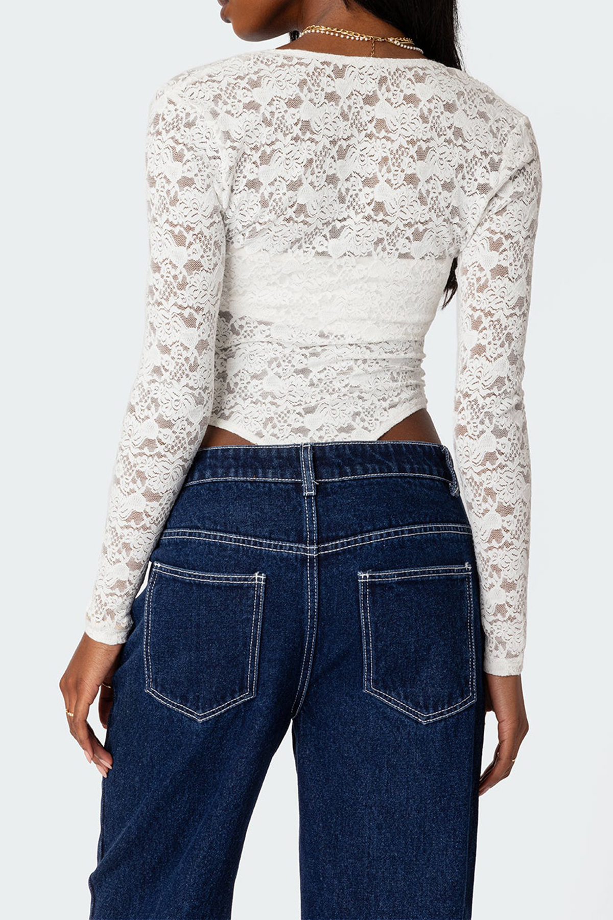 Two Piece Sheer Lace Bodysuit