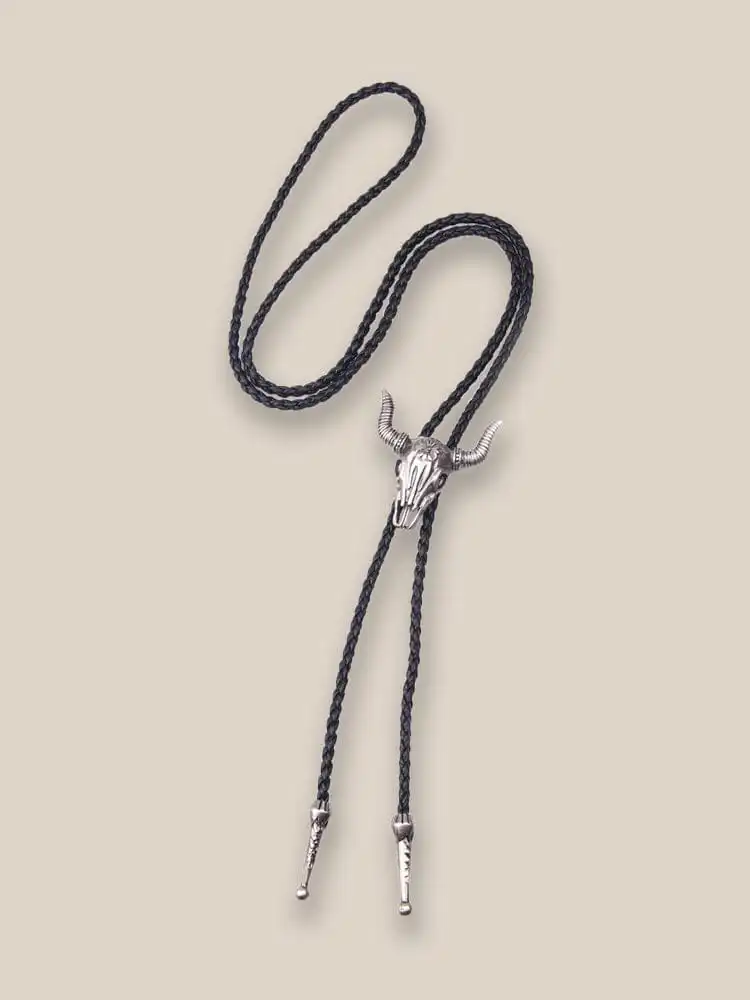 Vintage Cow Bolo Tie Necklace