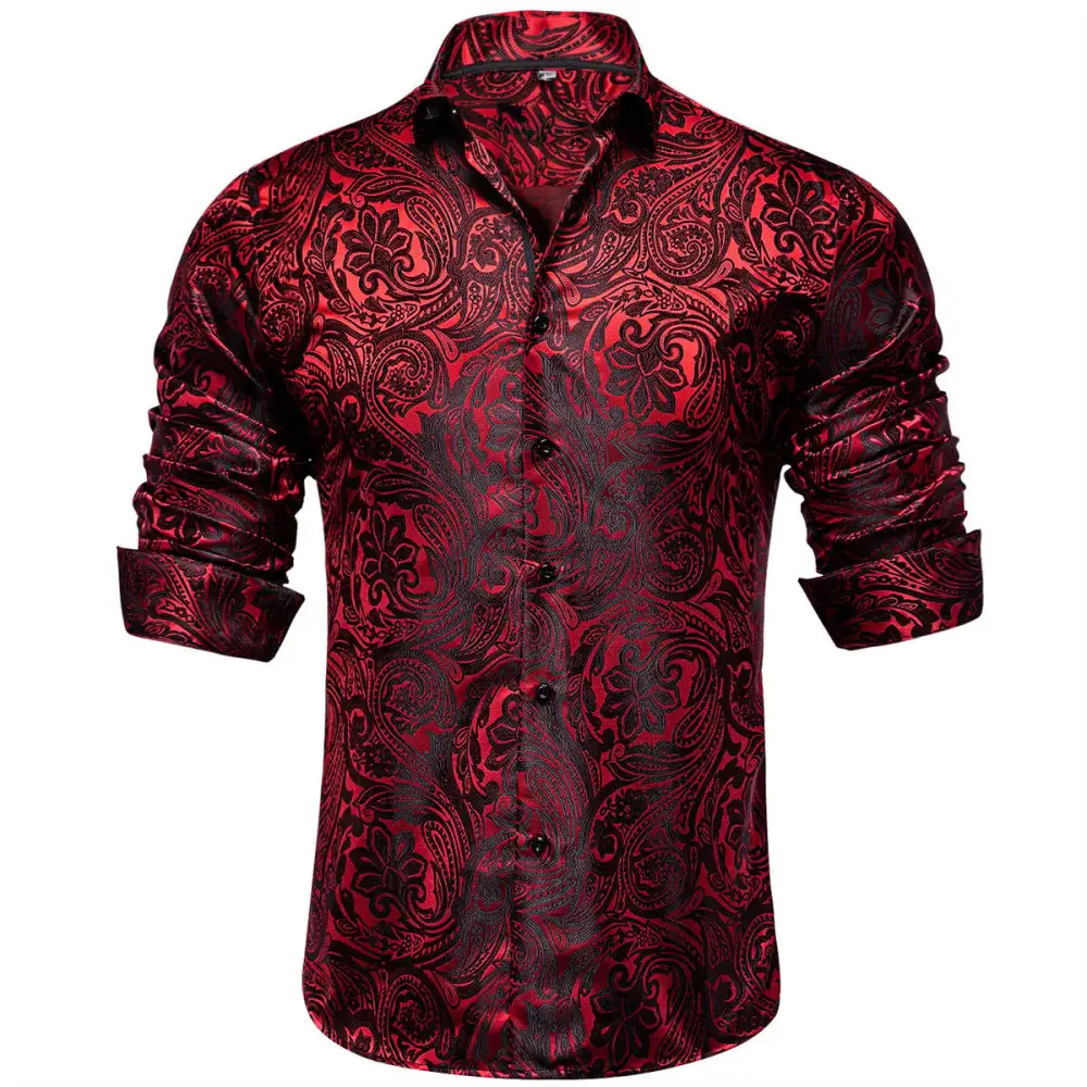 Paisley Long Sleeve Slim Fit Dress Shirt