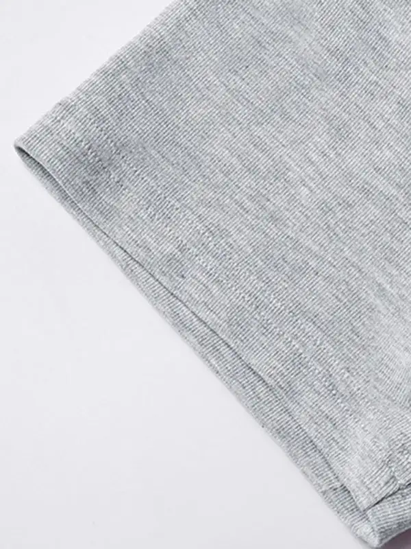 U-Neck Collared Short-Sleeve Contrast T-Shirt
