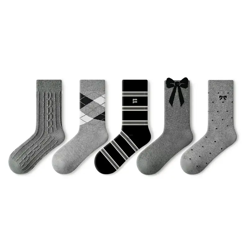 Playful Embroidered Motif Crew Socks
