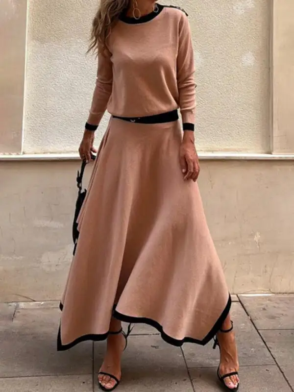 Long Sleeve Knit Coordinated Set