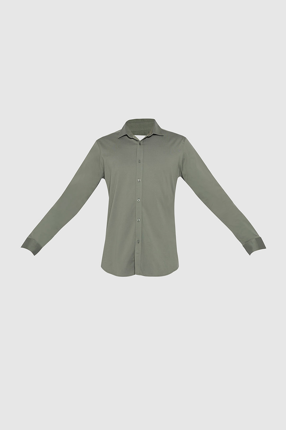 Green Cotton Knitted Shirt