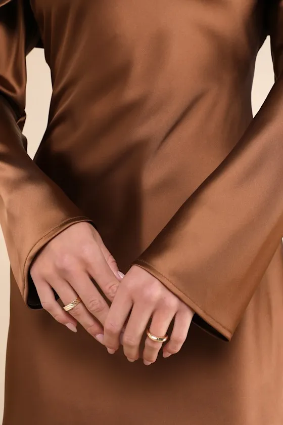 Luxurious Vision Light Yellow Satin Off-the-Shoulder Mini Dress