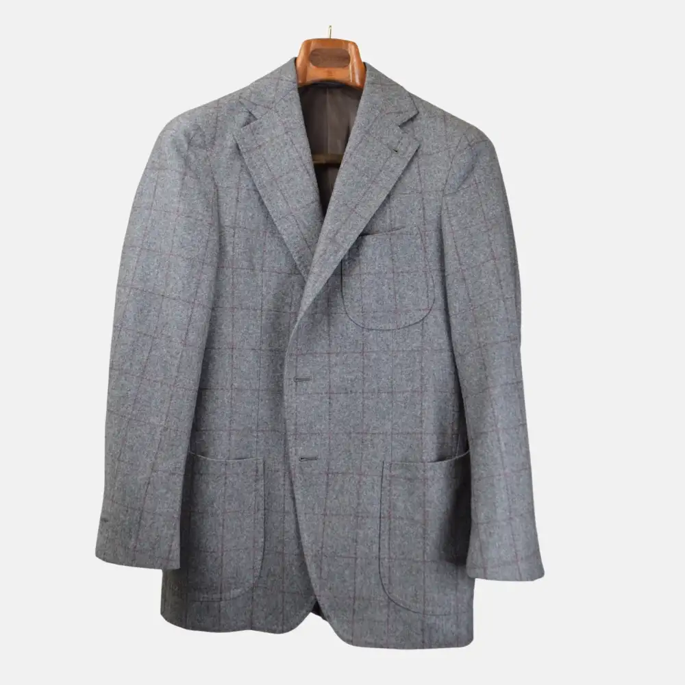 Refined Checked Wool Blazer Jacket