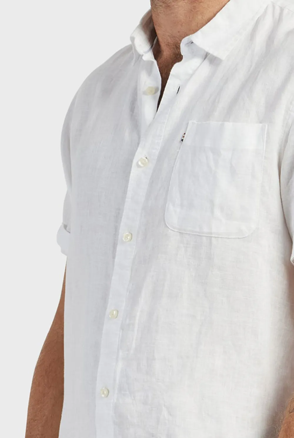 Hampton Linen SS Shirt-White