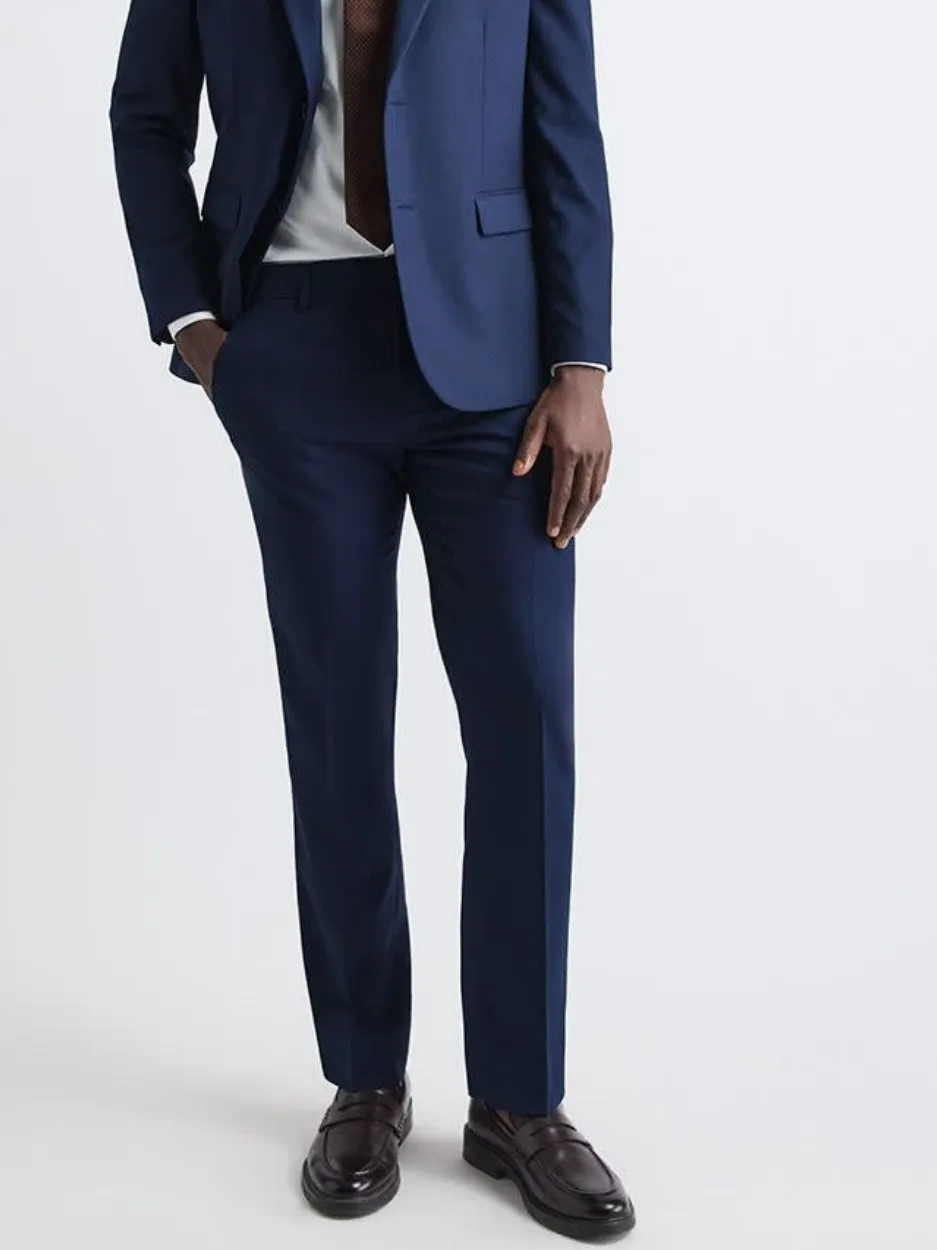Navy Blue Commuting Style Suit Pant