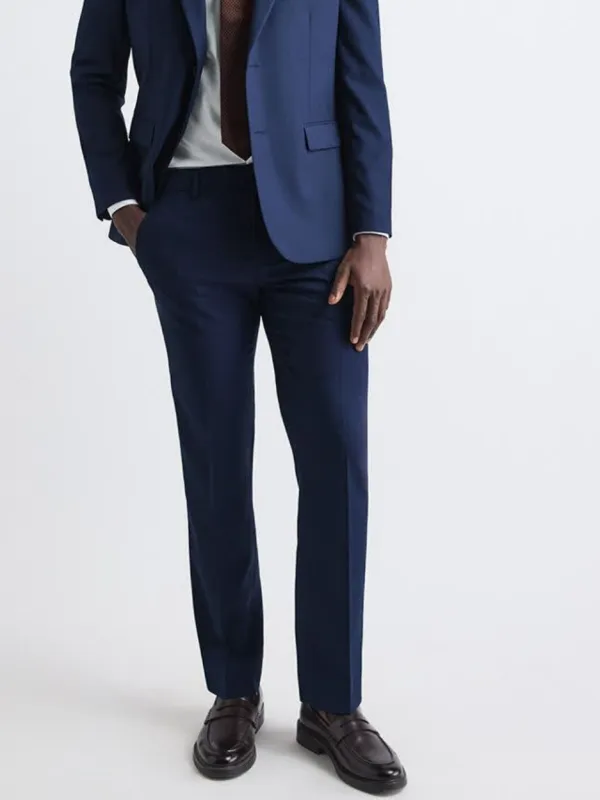 Navy Blue Commuting Style Suit Pant