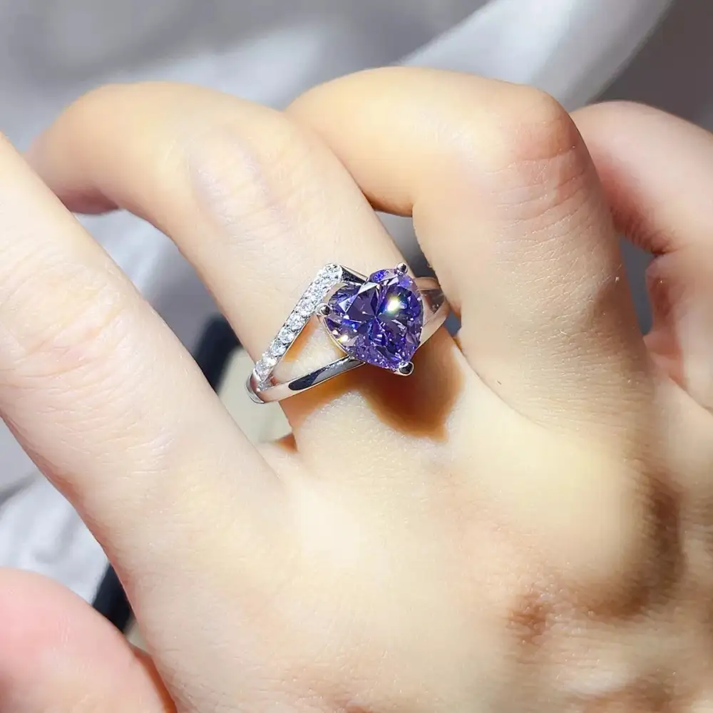 Classic Glow Sterling Silver Moissanite Ring