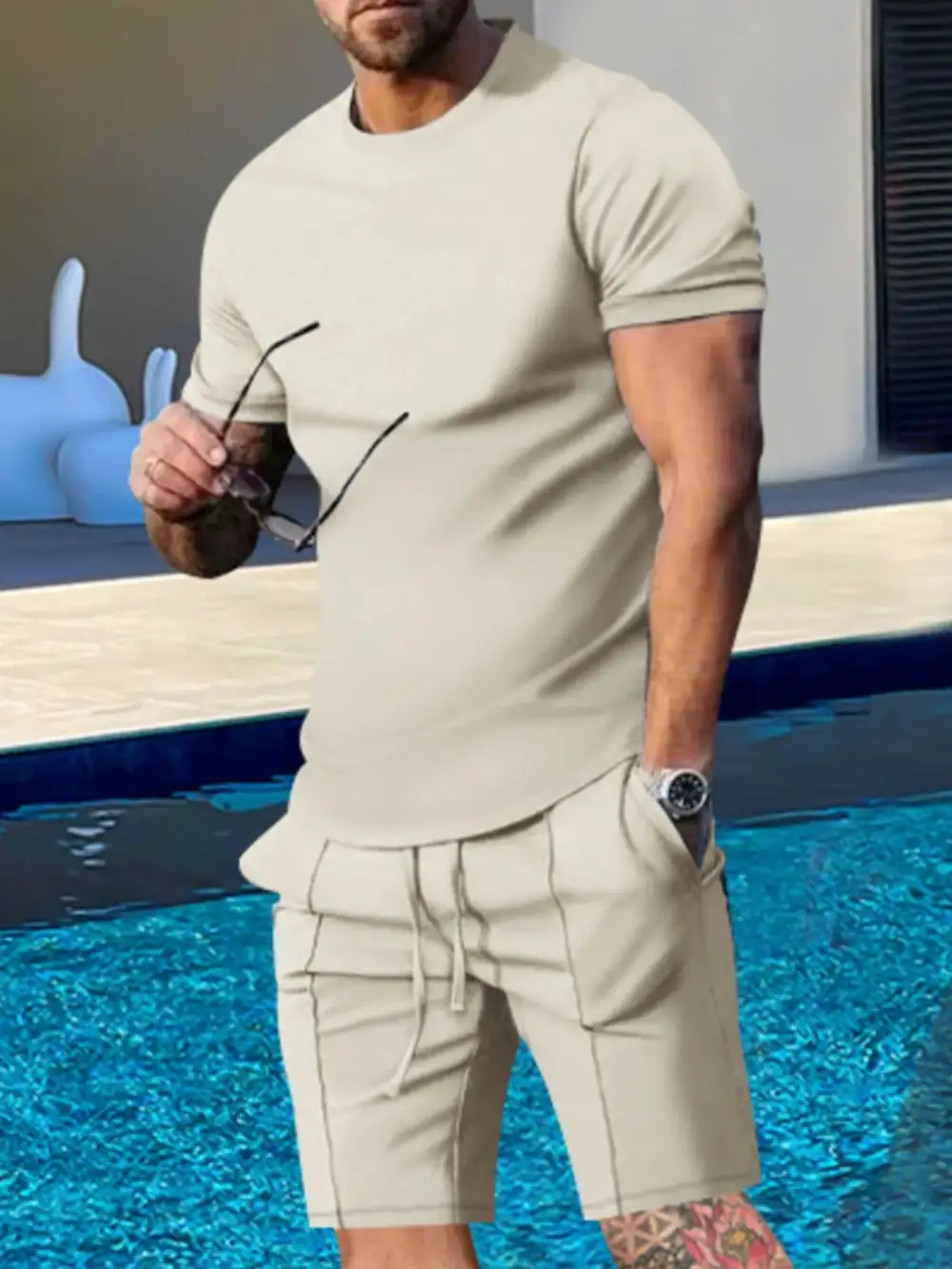 Easywear Round Neck Short Sleeve Top and Shorts Set