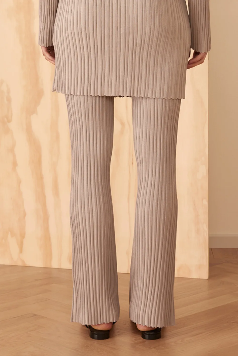 Rib Knitted Flared Trousers