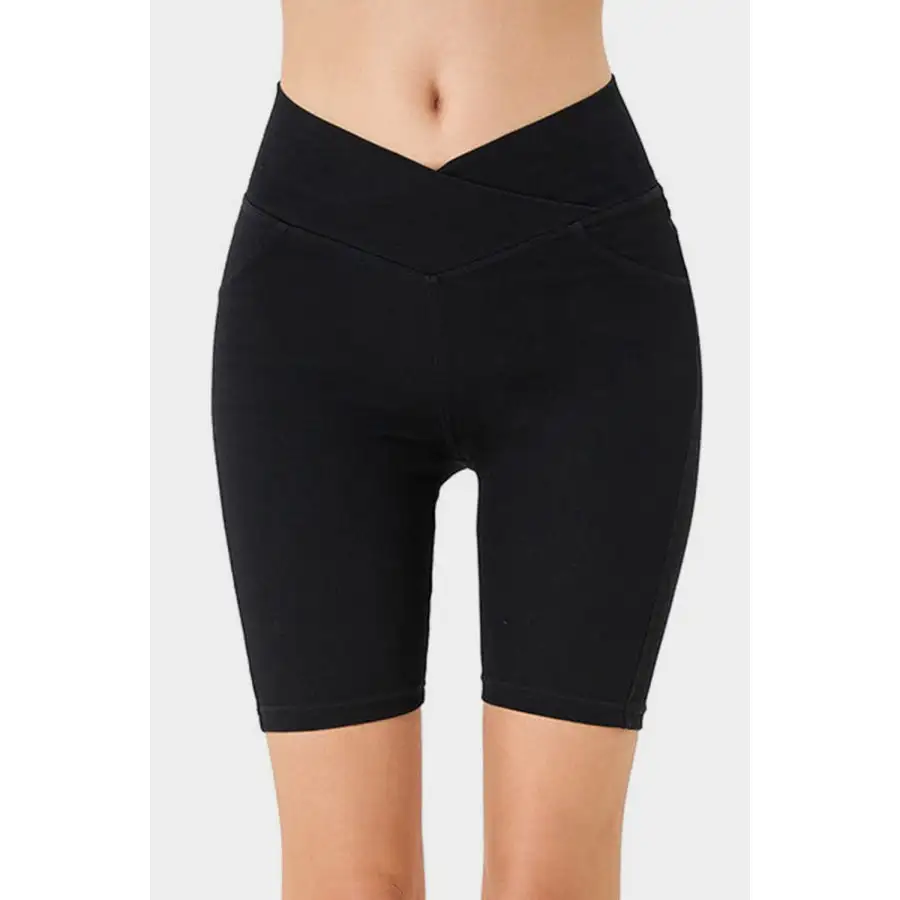 Asymmetrical Waist Denim Shorts with Pockets