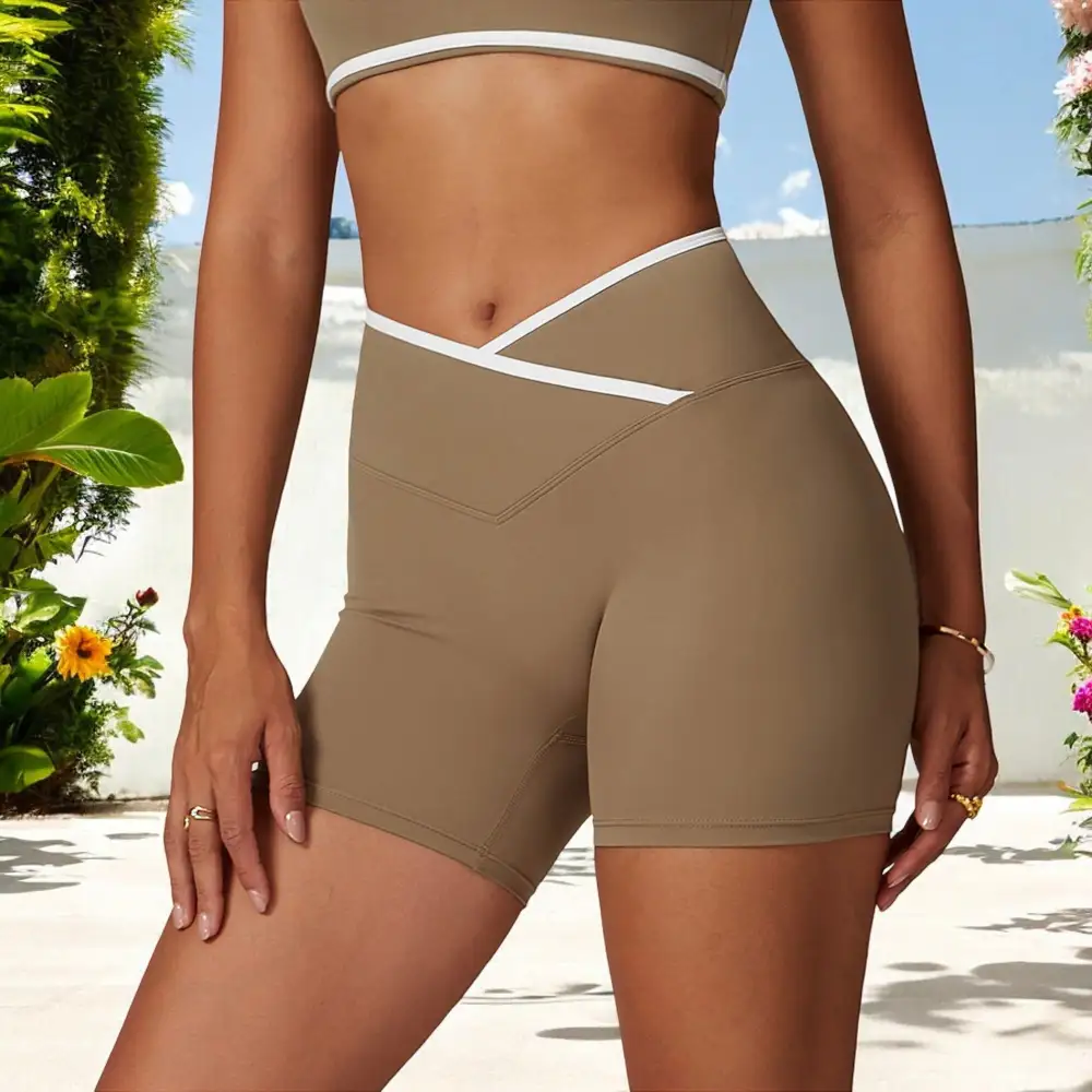 High-Waist Stretch Athletic Shorts